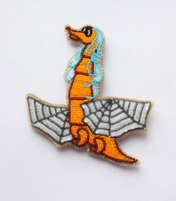 Brooch, pendant, Christmas toy "Dragon Galaktion"