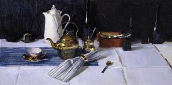Still life with brass teapot (etude). Dolgaya Olga