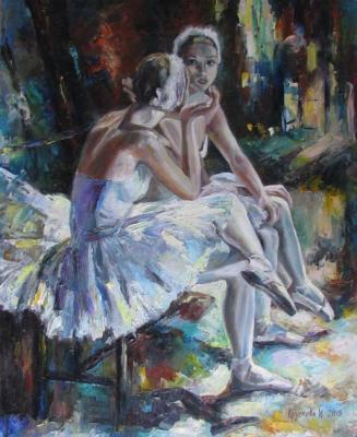 Dancers before the premiere (Swan Girl Ballet Painting). Kruglova Irina