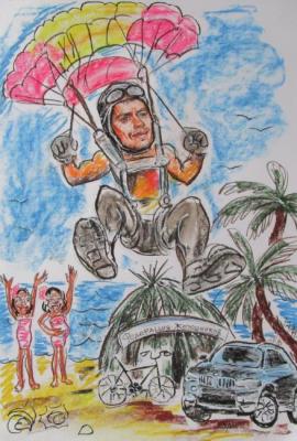 Landing on Paradise island (Commission Portrait). Dobrovolskaya Gayane