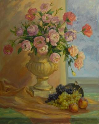 Flowers in a white vase. Nesterov Vasiliy