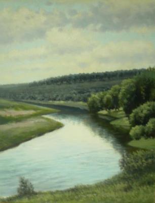 Landscape with a river. K. Kryzhitsky 1891.