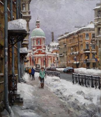 Snow on Pestel street. St.Peterburg