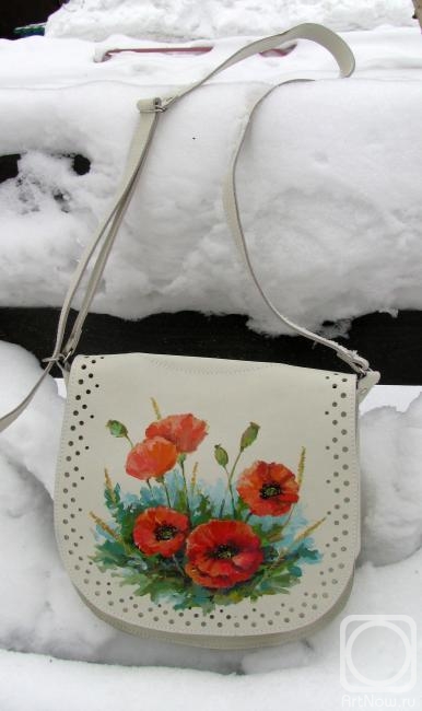 Zarechnova Yulia. Leather Bag "Poppies"