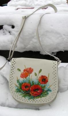 Leather Bag "Poppies"