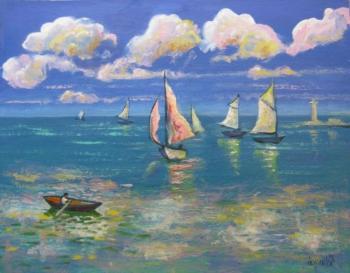 Sailings with clouds reflections. Ixygon Sergei