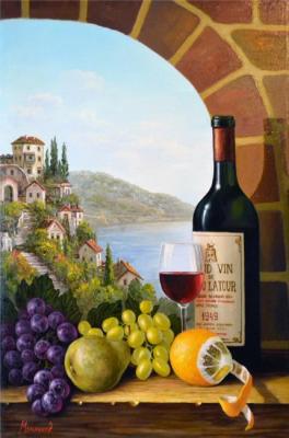 Still life with wine. Melnikov Alexander