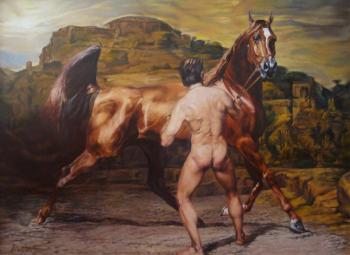 Man and horse. Ivanov Vladimir