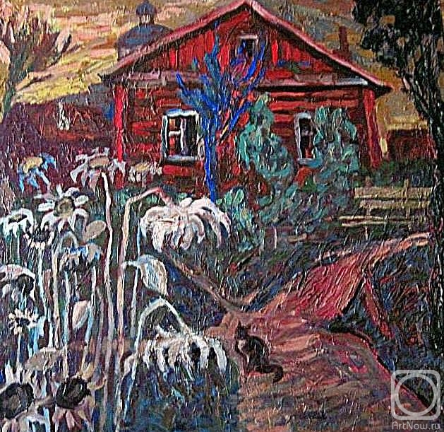 Gavrin Yurij. Red House, Gray Flowers