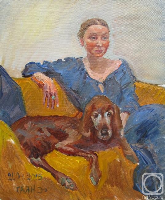 Dobrovolskaya Gayane. The lady with the dog, from nature