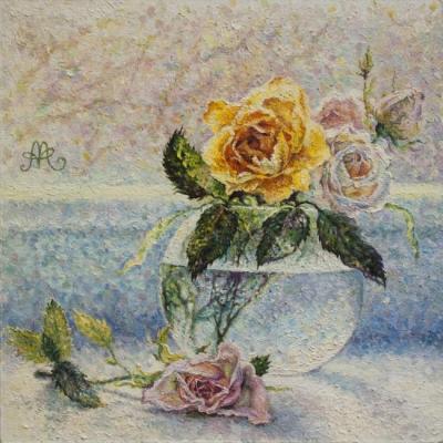 Roses in the round vase. Abramova Anna