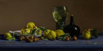 Still life with large remer and quinces