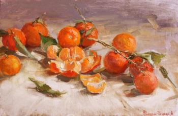 Tangerines on a branch. Rybina-Egorova Alena