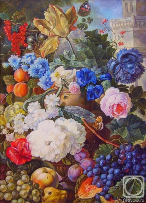 Terpilovskaya Elena. flowers and fruits. based on the paintings of Jan van Os