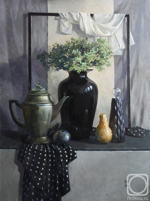 Nepokytaya Julia. Still Life with a black vase