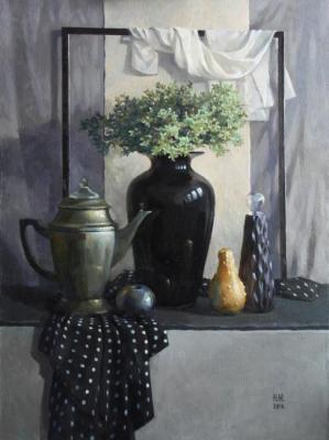Still Life with a black vase. Nepokytaya Julia