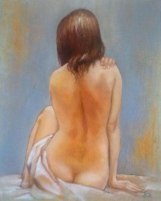 Nude on grey background. Knjazev Konstantin