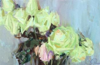 Painting Green roses. Komarova Elena