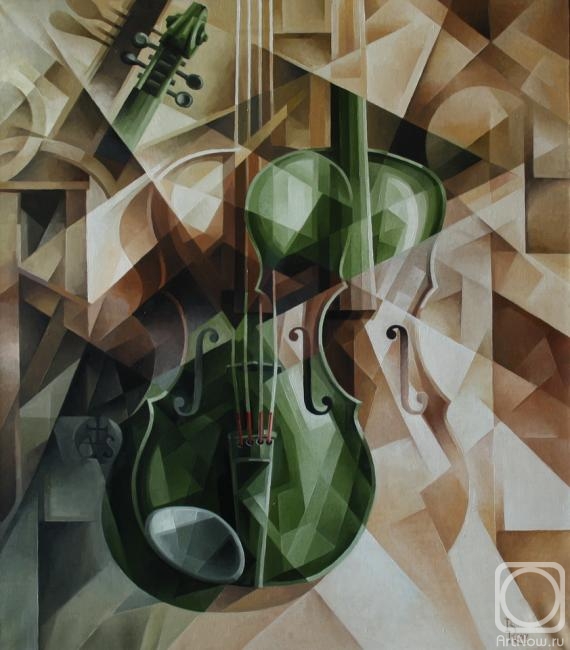 Krotkov Vassily. Green violin. Cubo-futurism