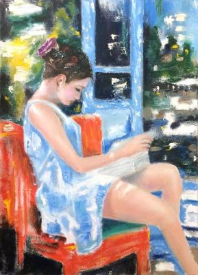Girl reading a book ( ). Zhadko Grigory