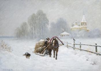 On the wood-sledge. Solovyev Sergey
