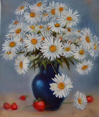Картина «Ромашки и клубника»