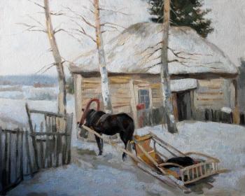In winter (copy from the study by K. Korovin)