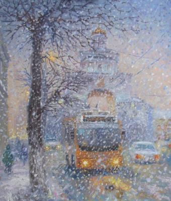 The city of Vladimir. Snowy February
