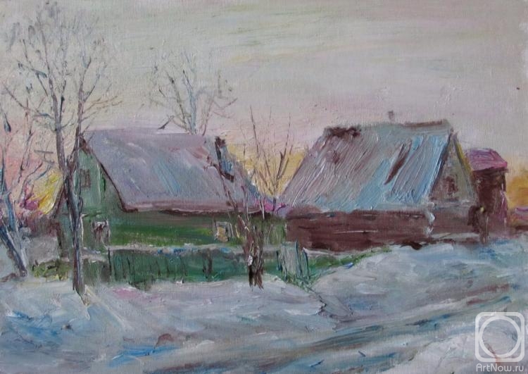В этой деревне огни не погашены» картина Новиковой Марины (картон, масло) —  купить на ArtNow.ru