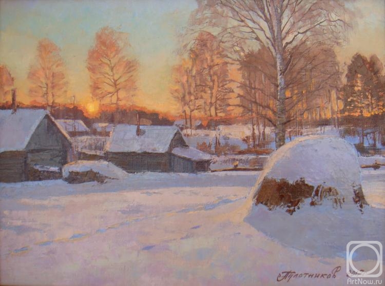 Plotnikov Alexander. Baths. Winter evening
