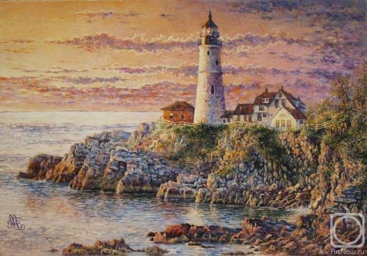 Abramova Anna. Lighthouse and sunset