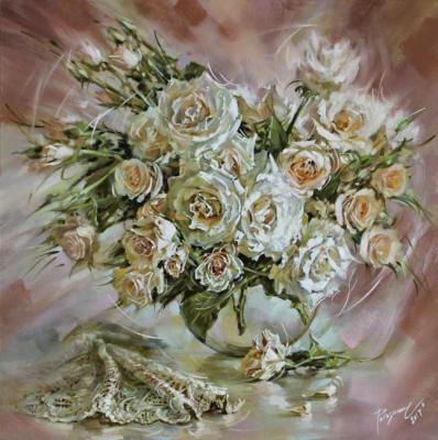 Roses in a warm color scheme. Rogozina Svetlana