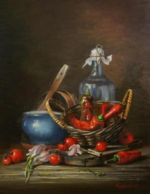 Still life with hot peppers. Kuprashvili Hariton