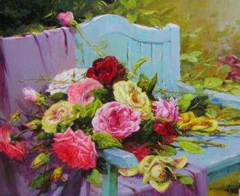 Roses on the bench. Fedorova Irina