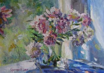 Bouquet of peonies window. Kruglova Irina