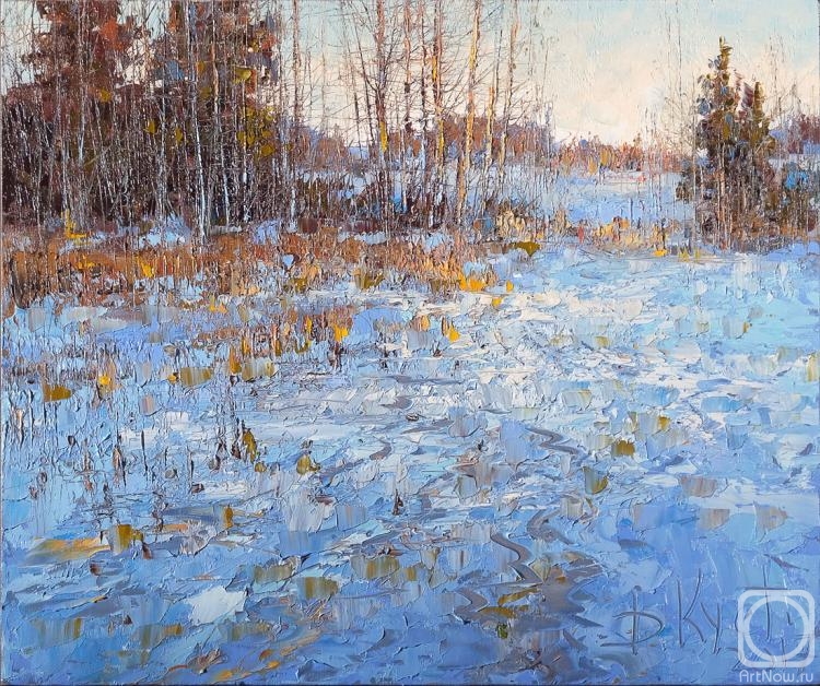 Kustanovich Dmitry. Morning on the frozen lake