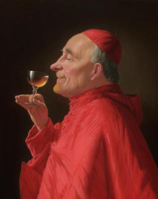 Monk with a glass of wine. Grigoriev Ruslan