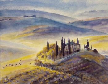 Hills of Tuscany (Tuscany Painting). Zozoulia Maria