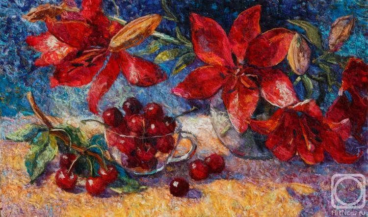 Hitkova Lyubov. Morning with ripe cherries