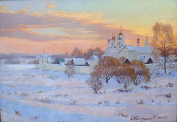 Suzdal. Pokrovsky on a winter evening