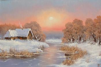 Winter sketch. Night. Lyamin Nikolay