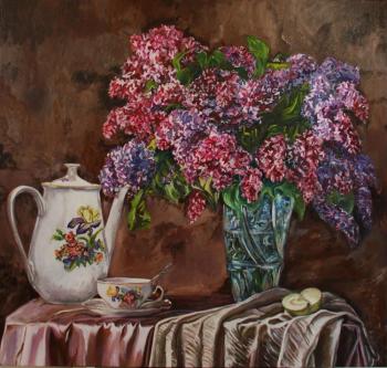 Coffee with aroma of a lilac (Buy A Still-Life With Flowers). Pelesh Alexandr