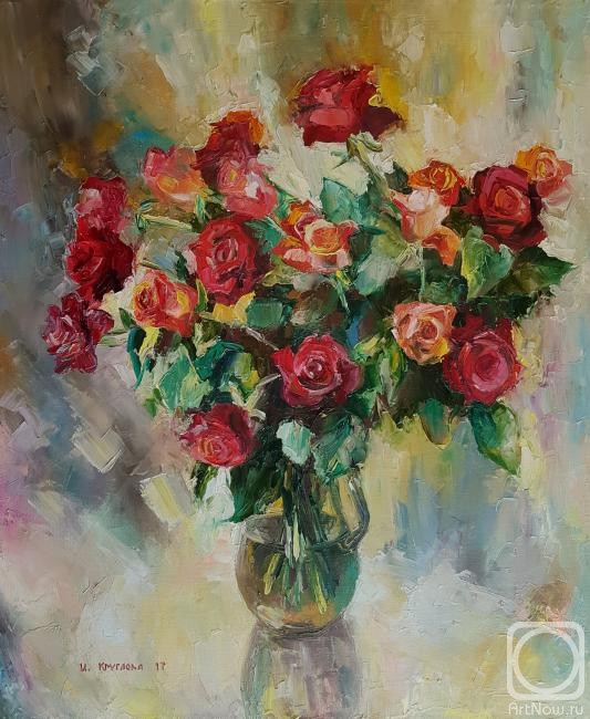 Kruglova Irina. Red roses in a vase
