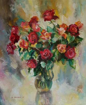 Red roses in a vase. Kruglova Irina