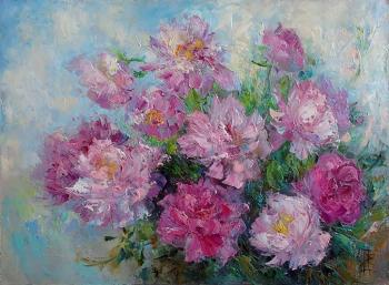 Morning bouquet of peonies