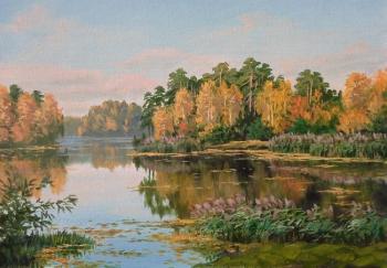 Forest Lake in autumn. Vorobyev Igor