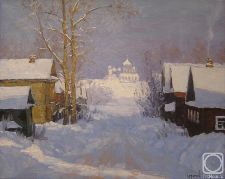 Chertov Sergey. Winter in Tikhvin. Orlovskaya Street