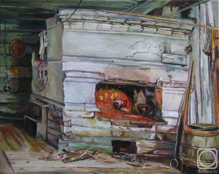 Kruglova Irina. Peasant hut. Copy of the painting by Vasily Maksimov
