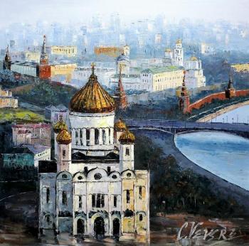 Moscow. A view of the Cathedral of Christ the Savior. The effect of dawn. Vevers Christina