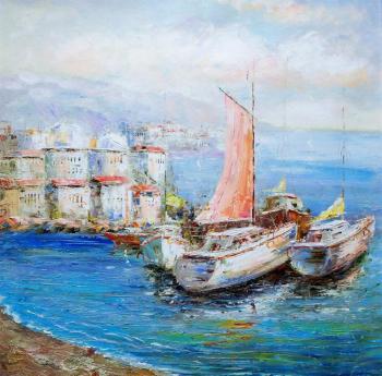 Landscape with Sailboats on the Background of the City